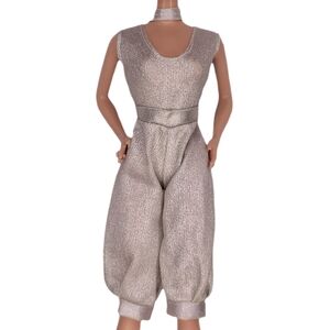 Barbie Clone Fashion Romper Jumpsuit Pale Gold Sleeveless Collar Hong Kong Vtg